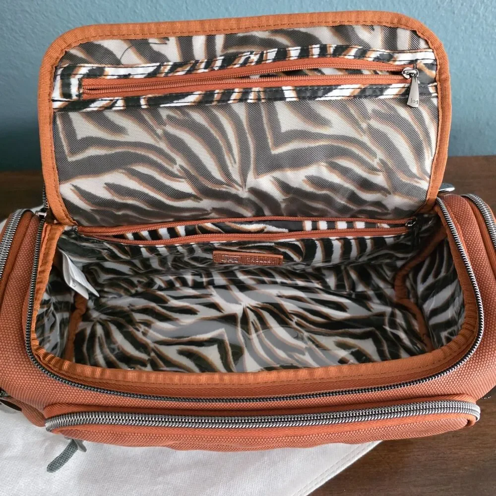 NWT lug Trolley Cosmetic Travel Case Copper W/ Animal Stripes Cosmetic Case